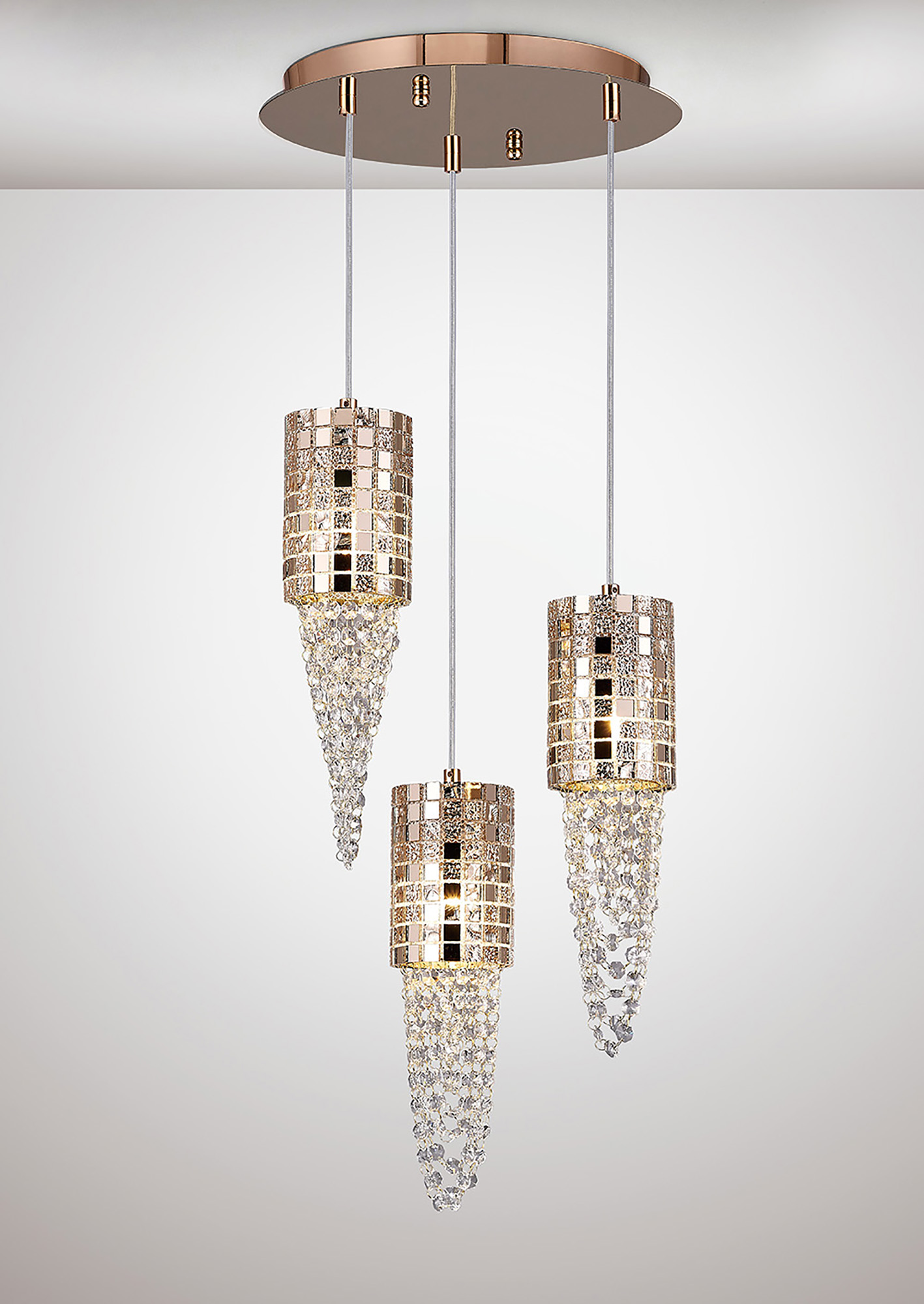 IL31626  Camden Crystal Pendant 3 Light